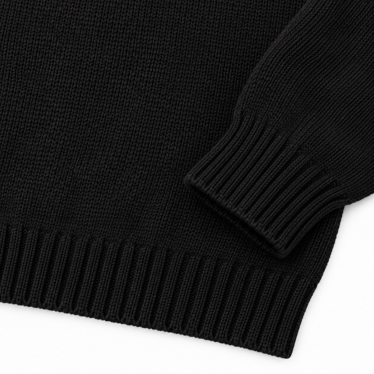 Harley of Scotland Herren-Wollpullover Black Vorderansicht
